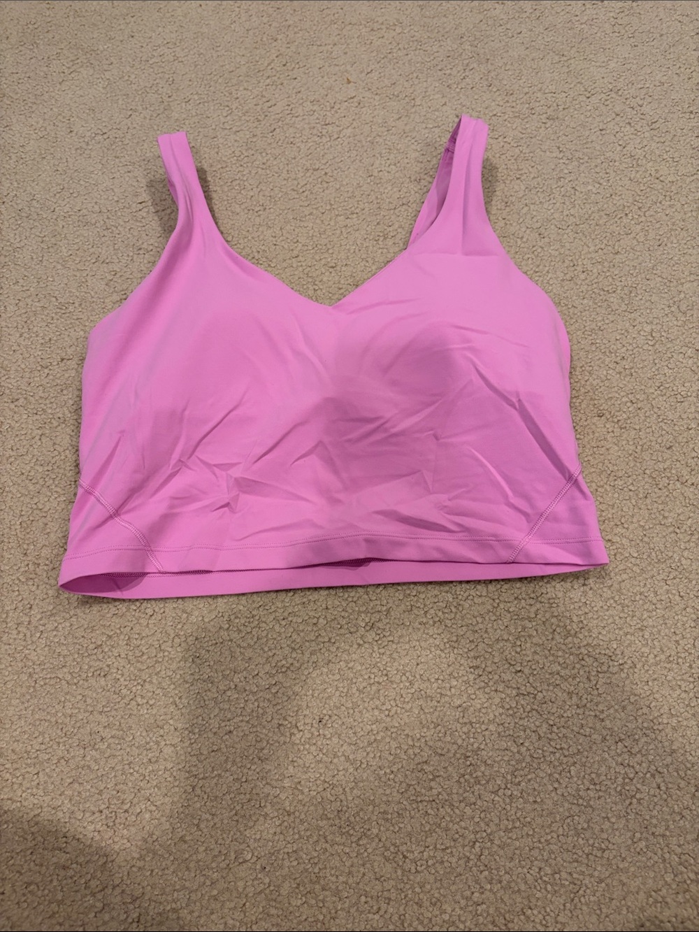 lululemon athletica Pink V‑Neck Seamless Crop Bralette